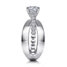 Umberta - 14K White-Rose Gold Split Shank Round Diamond Engagement Ring - 0.22 ct