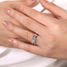 Umberta - 14K White-Rose Gold Split Shank Round Diamond Engagement Ring - 0.22 ct