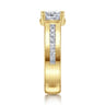 Dennise - 14K Yellow Gold Wide Band Cushion Cut Diamond Engagement Ring - 0.5 ct