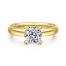 Neema - 14K Yellow Gold Cushion Cut Diamond Engagement Ring - 0.06 ct