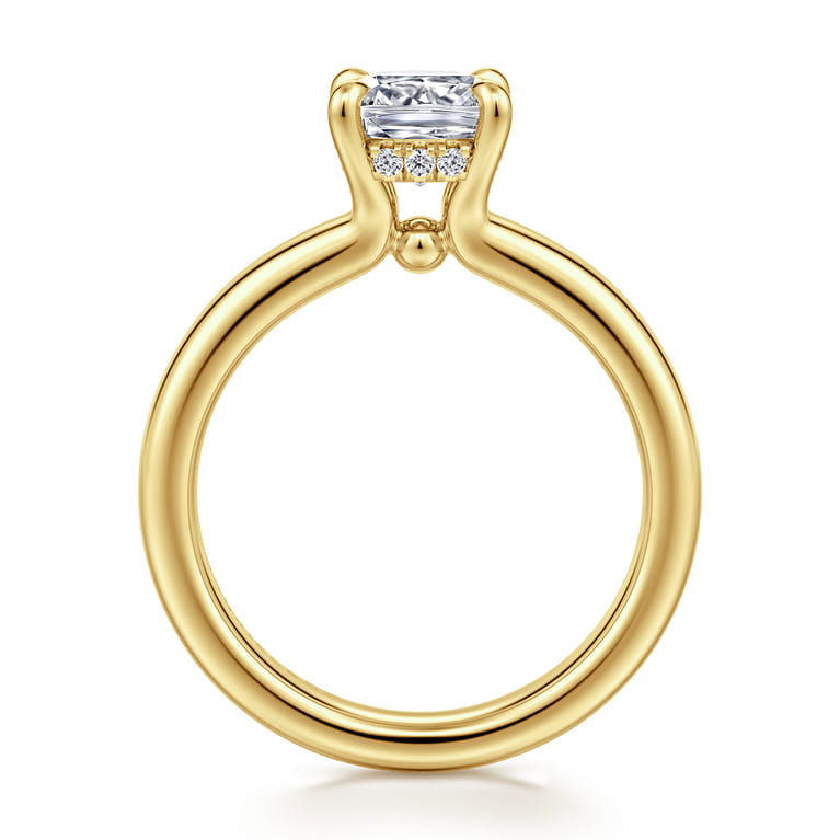 Neema - 14K Yellow Gold Cushion Cut Diamond Engagement Ring - 0.06 ct - Shot 2