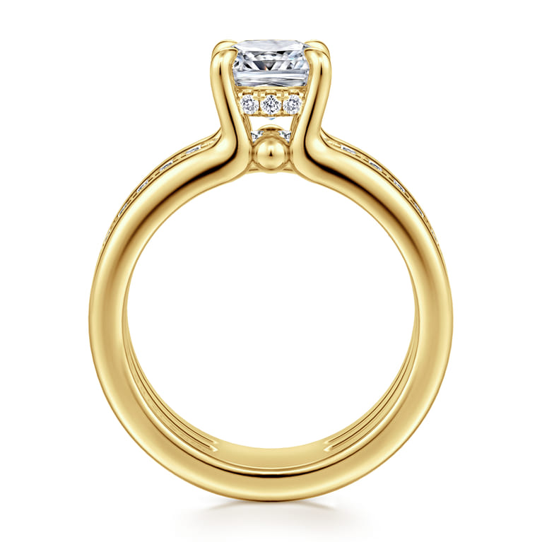 Reeba - 14K Yellow Gold Cushion Cut Diamond Engagement Ring - 0.3 ct - Shot 2