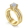 Reeba - 14K Yellow Gold Cushion Cut Diamond Engagement Ring - 0.3 ct