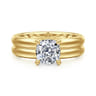 Robin - 14K Yellow Gold Cushion Cut Diamond Engagement Ring - 0.07 ct