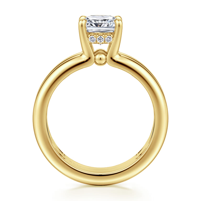Robin - 14K Yellow Gold Cushion Cut Diamond Engagement Ring - 0.07 ct - Shot 2