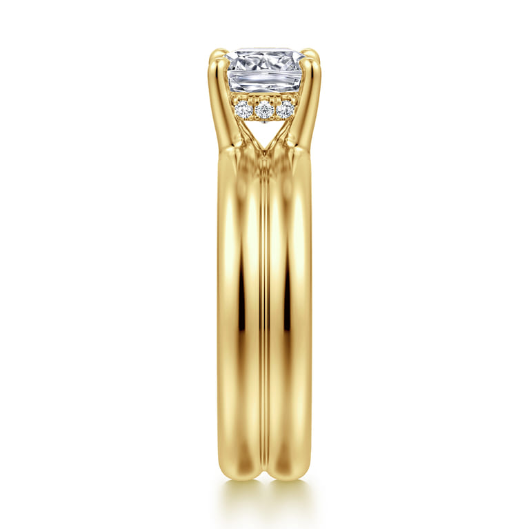 Robin - 14K Yellow Gold Cushion Cut Diamond Engagement Ring - 0.07 ct - Shot 4