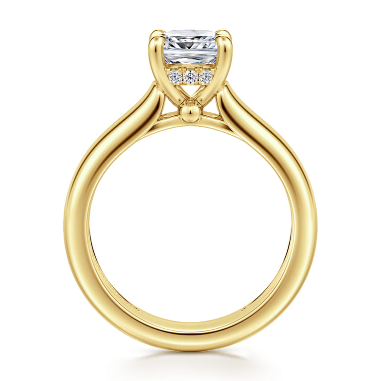 Reeve - 14K Yellow Gold Cushion Cut Diamond Engagement Ring - 0.07 ct - Shot 2