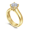 Reeve - 14K Yellow Gold Cushion Cut Diamond Engagement Ring - 0.07 ct