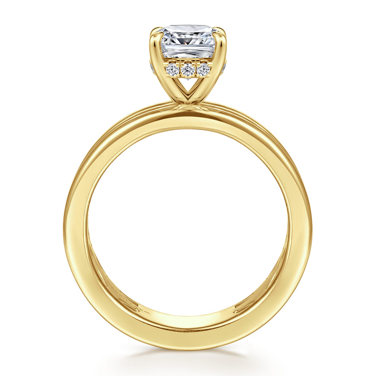 Sela - 14K Yellow Gold Cushion Cut Diamond Engagement Ring - 0.07 ct - Shot 2