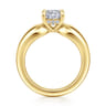 Raven - 14K Yellow Gold Cushion Cut Diamond Engagement Ring - 0.07 ct