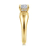 Raven - 14K Yellow Gold Cushion Cut Diamond Engagement Ring - 0.07 ct