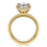 Cassandra - 14K Yellow Gold Compass Prong Elongate Cushion Diamond Engagement Ring - 0.09 ct
