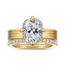 Cassandra - 14K Yellow Gold Compass Prong Elongate Cushion Diamond Engagement Ring - 0.09 ct