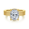 Cassandra - 14K Yellow Gold Elongate Cushion Diamond Engagement Ring - 0.08 ct