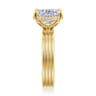 Cassandra - 14K Yellow Gold Elongate Cushion Diamond Engagement Ring - 0.08 ct