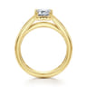 Dennise - 14K Yellow Gold Wide Band Emerald Cut Diamond Engagement Ring - 0.5 ct