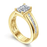 Dennise - 14K Yellow Gold Wide Band Emerald Cut Diamond Engagement Ring - 0.5 ct