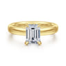 Neema - 14K Yellow Gold Emerald Cut Diamond Engagement Ring - 0.07 ct