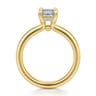 Neema - 14K Yellow Gold Emerald Cut Diamond Engagement Ring - 0.07 ct