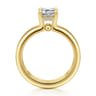 Robin - 14K Yellow Gold Emerald Cut Diamond Engagement Ring - 0.08 ct