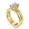 Robin - 14K Yellow Gold Emerald Cut Diamond Engagement Ring - 0.08 ct