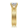Robin - 14K Yellow Gold Emerald Cut Diamond Engagement Ring - 0.08 ct