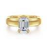 Reeve - 14K Yellow Gold Emerald Cut Diamond Engagement Ring - 0.06 ct