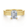 Sela - 14K Yellow Gold Emerald Cut Diamond Engagement Ring - 0.07 ct