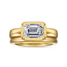 Uva - 14K Yellow Gold Emerald Cut Diamond Engagement Ring - 0.35 ct