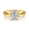 Raven - 14K Yellow Gold Emerald Cut Diamond Engagement Ring - 0.08 ct