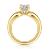 Raven - 14K Yellow Gold Emerald Cut Diamond Engagement Ring - 0.08 ct