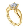 Raven - 14K Yellow Gold Emerald Cut Diamond Engagement Ring - 0.08 ct