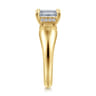 Raven - 14K Yellow Gold Emerald Cut Diamond Engagement Ring - 0.08 ct