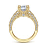 Rebecca - Vintage Inspired 14K Yellow Gold Wide Band Emerald Cut Diamond Channel Set Engagement Ring - 1.28 ct