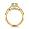 Elza - 14K Yellow Gold Bezel Prong Wide Band Marquise Diamond Engagement Ring - 0.14 ct