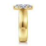 Elza - 14K Yellow Gold Bezel Prong Wide Band Marquise Diamond Engagement Ring - 0.14 ct