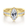 Dennise - 14K Yellow Gold Wide Band Marquise Shape Diamond Engagement Ring - 0.5 ct