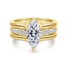 Reeba - 14K Yellow Gold Marquise Shape Diamond Engagement Ring - 0.3 ct