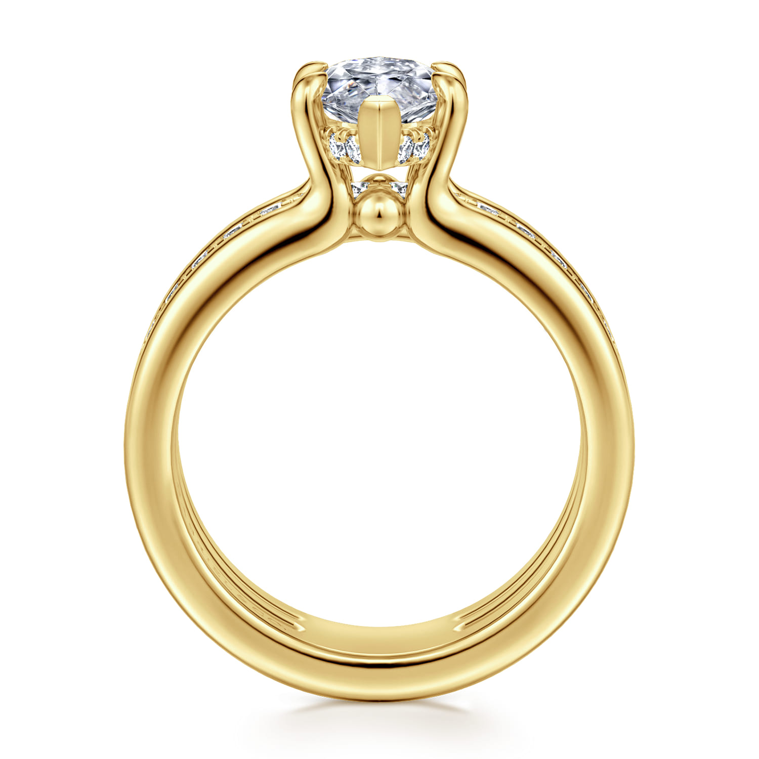 Reeba - 14K Yellow Gold Marquise Shape Diamond Engagement Ring - 0.3 ct - Shot 2