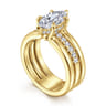 Reeba - 14K Yellow Gold Marquise Shape Diamond Engagement Ring - 0.3 ct