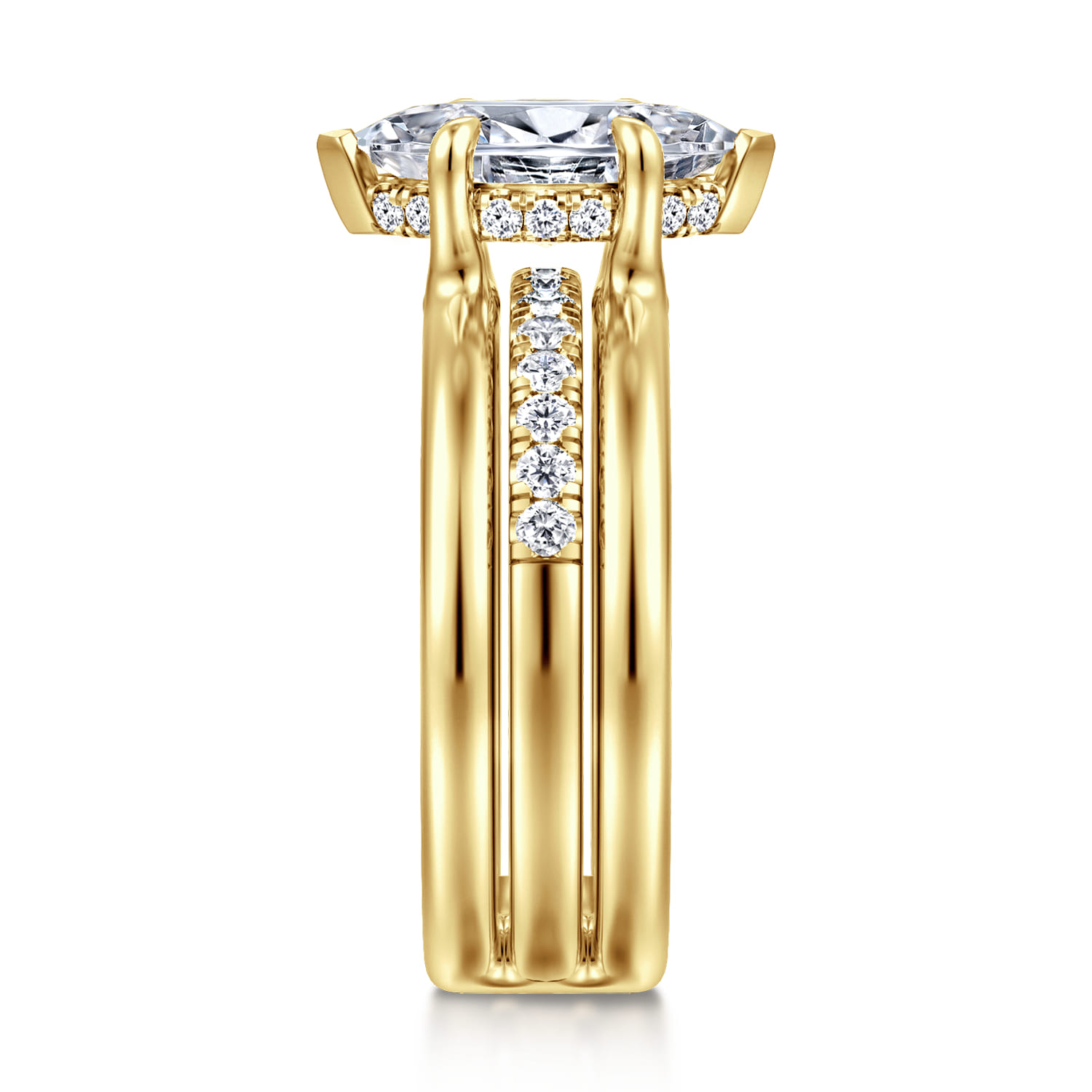 Reeba - 14K Yellow Gold Marquise Shape Diamond Engagement Ring - 0.3 ct - Shot 4