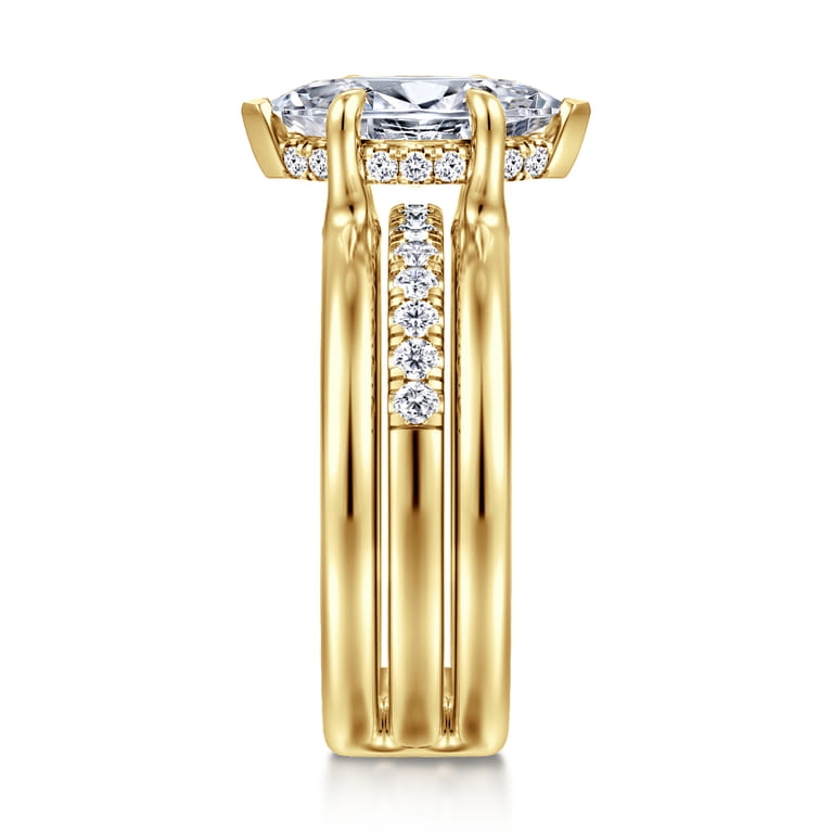 Reeba - 14K Yellow Gold Marquise Shape Diamond Engagement Ring - 0.3 ct - Shot 4