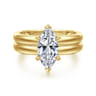 Robin - 14K Yellow Gold Marquise Shape Diamond Engagement Ring - 0.08 ct