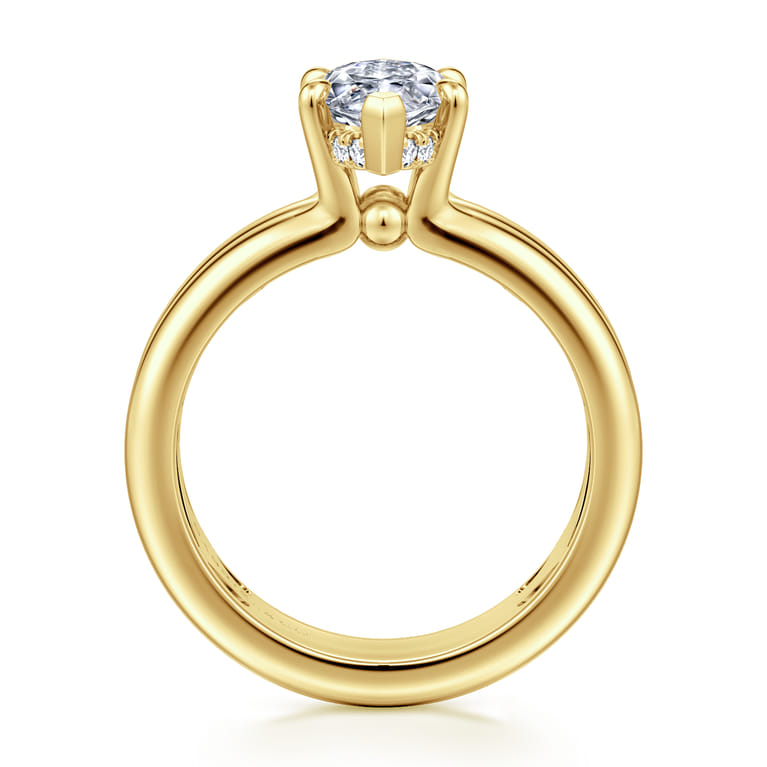 Robin - 14K Yellow Gold Marquise Shape Diamond Engagement Ring - 0.08 ct - Shot 2