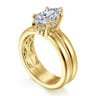 Robin - 14K Yellow Gold Marquise Shape Diamond Engagement Ring - 0.08 ct