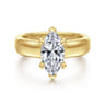 Reeve - 14K Yellow Gold Marquise Shape Diamond Engagement Ring - 0.08 ct