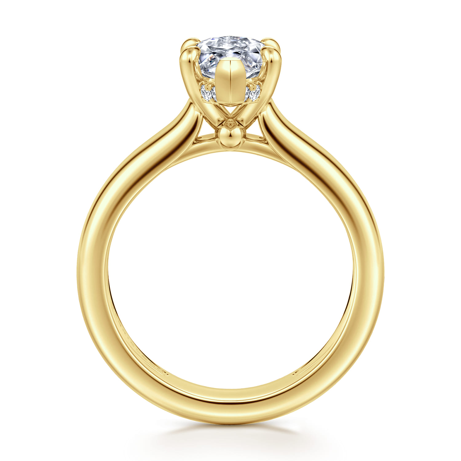 Reeve - 14K Yellow Gold Marquise Shape Diamond Engagement Ring - 0.08 ct - Shot 2