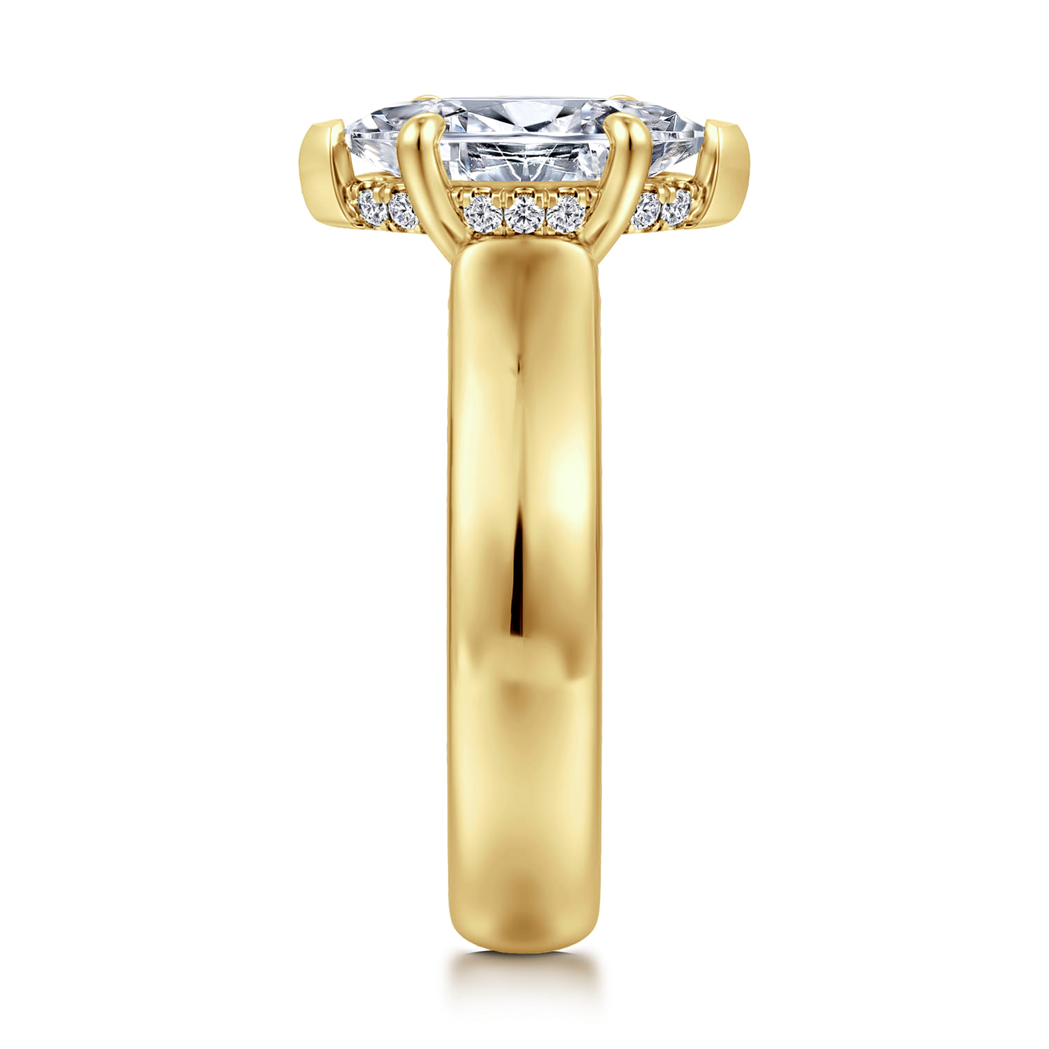 Reeve - 14K Yellow Gold Marquise Shape Diamond Engagement Ring - 0.08 ct - Shot 4