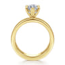 Sela - 14K Yellow Gold Marquise Shape Diamond Engagement Ring - 0.07 ct