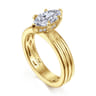 Sela - 14K Yellow Gold Marquise Shape Diamond Engagement Ring - 0.07 ct